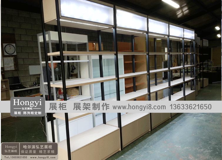 鐵木結(jié)合烤漆展柜制作廠家